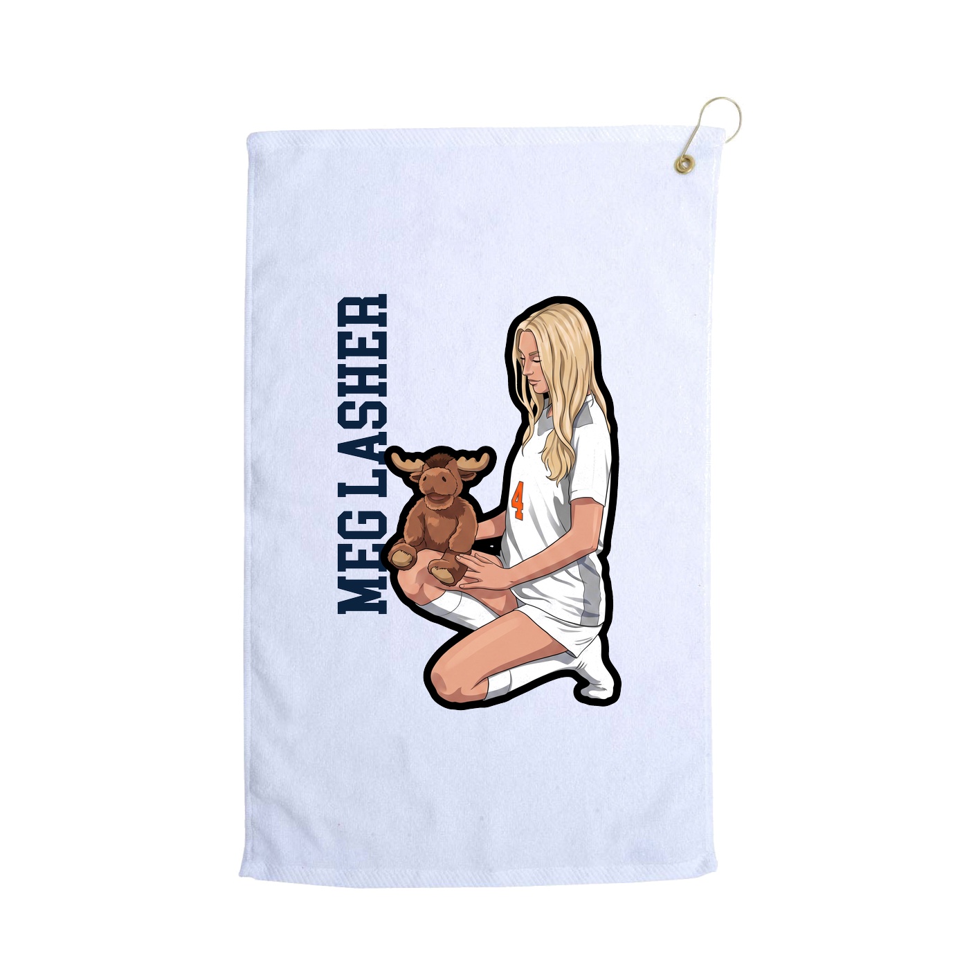 Golf Towel — Name Vertical in White