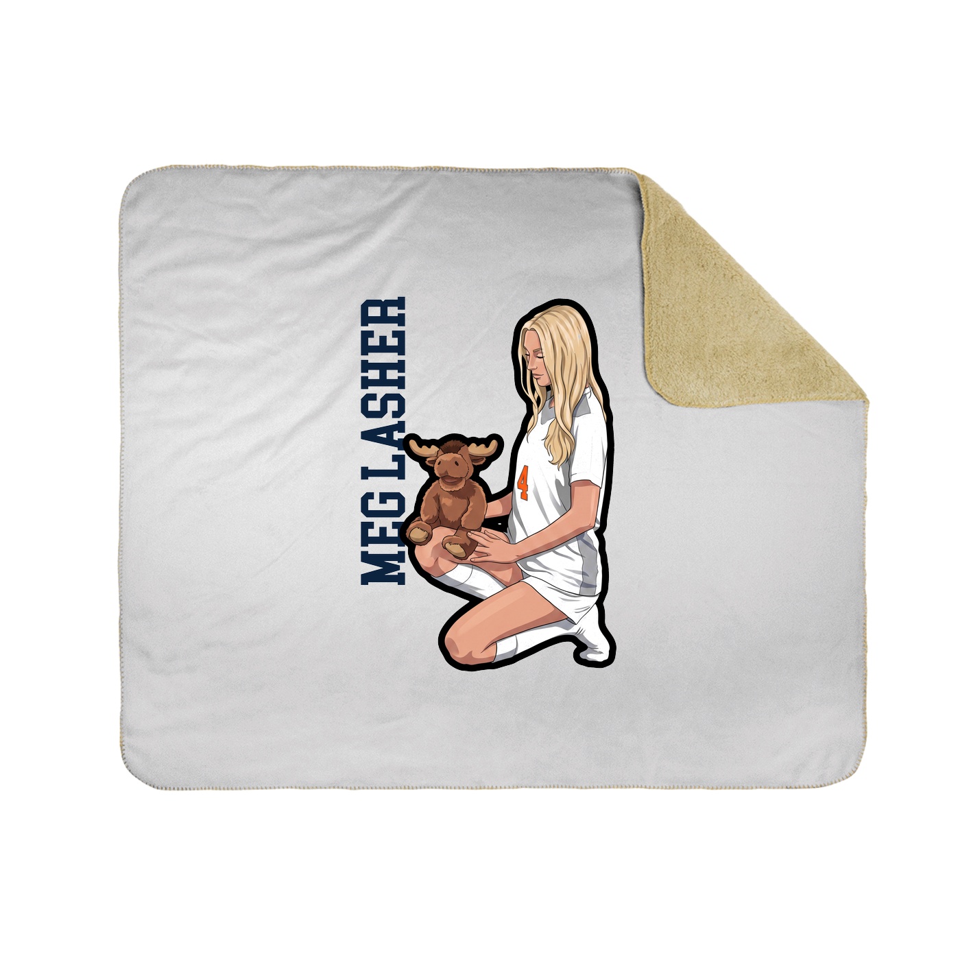 Throw Blanket — Name Vertical in White