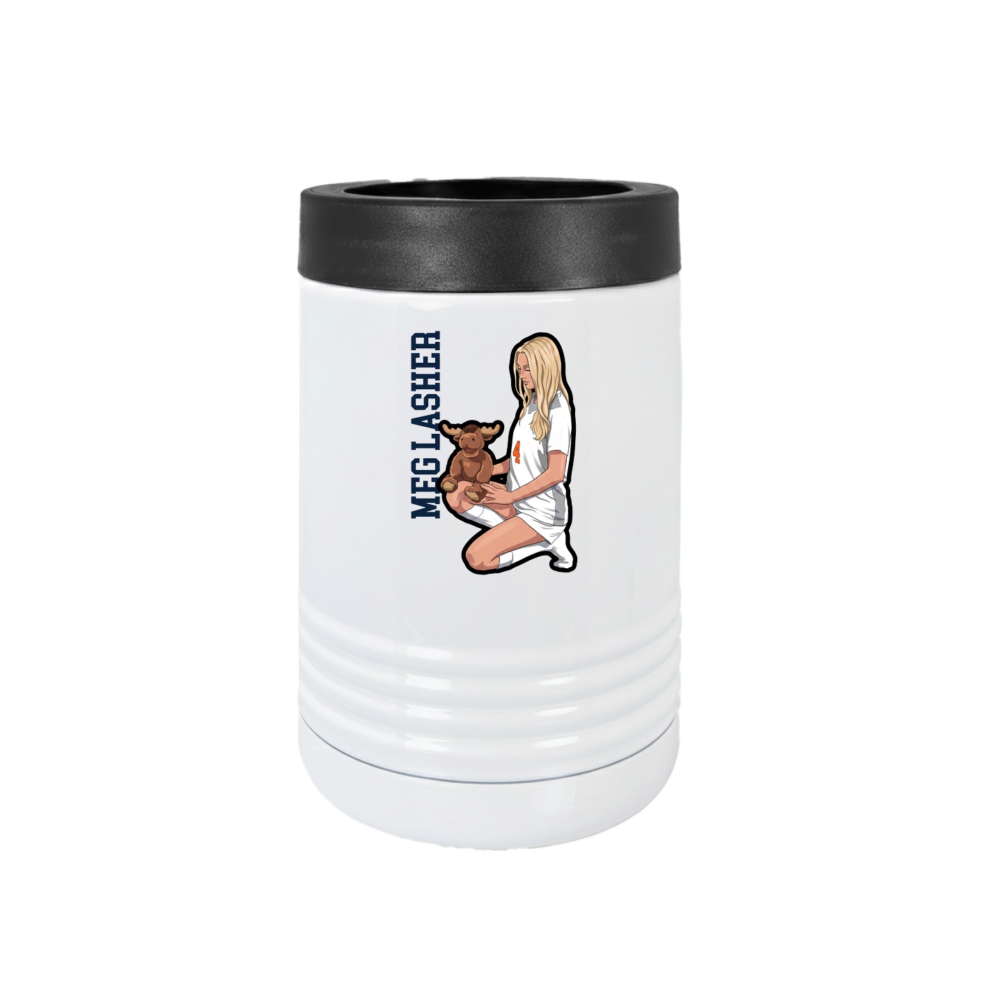 Beverage Holder — Name Vertical in White