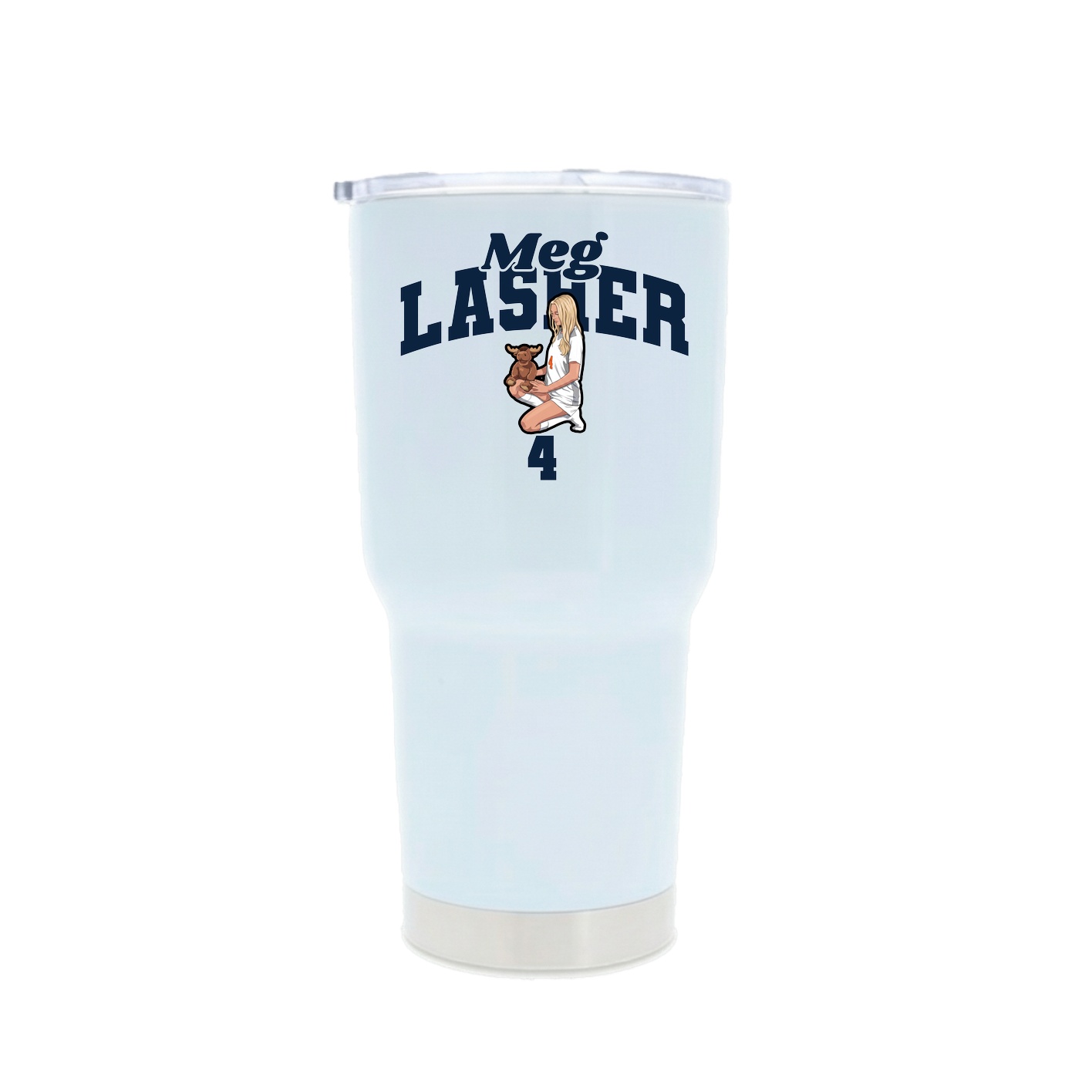 30oz Stainless Steel Tumbler — Signature Arch in White