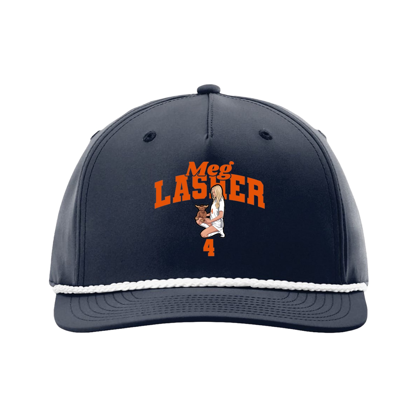 Five-Panel Classic Rope Cap — Signature Arch in Navy