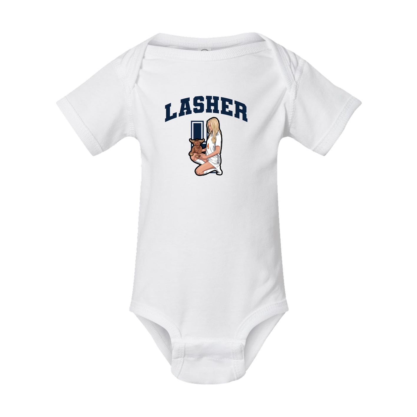 Baby Onesie — Number in White