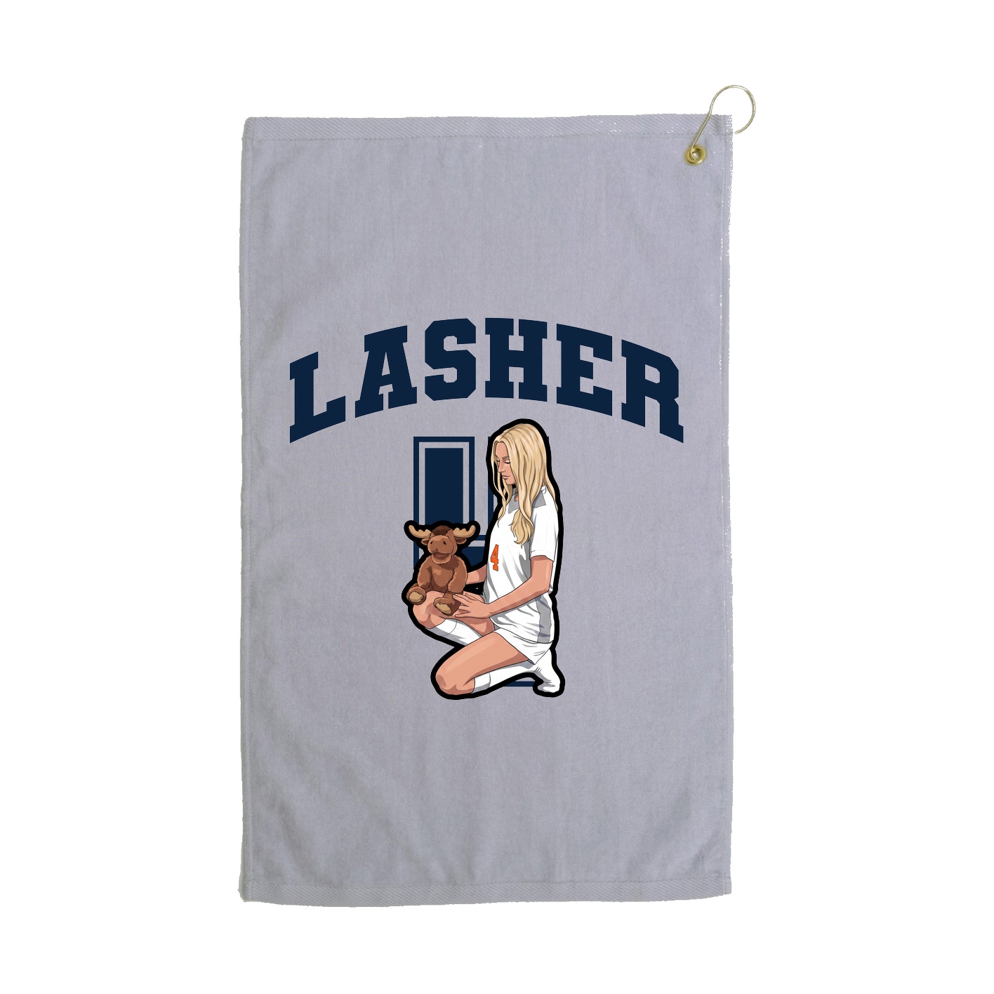 Golf Towel — Number in Grey