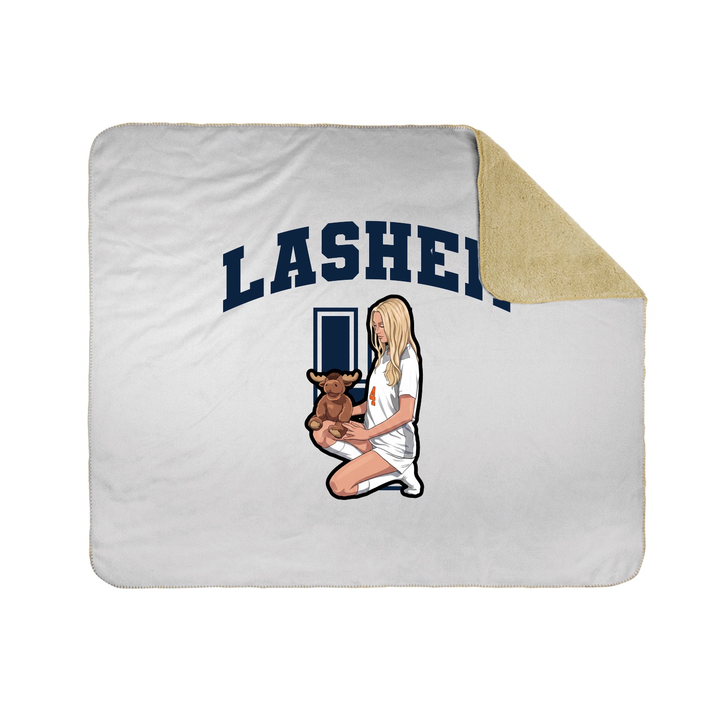 Throw Blanket — Number in White