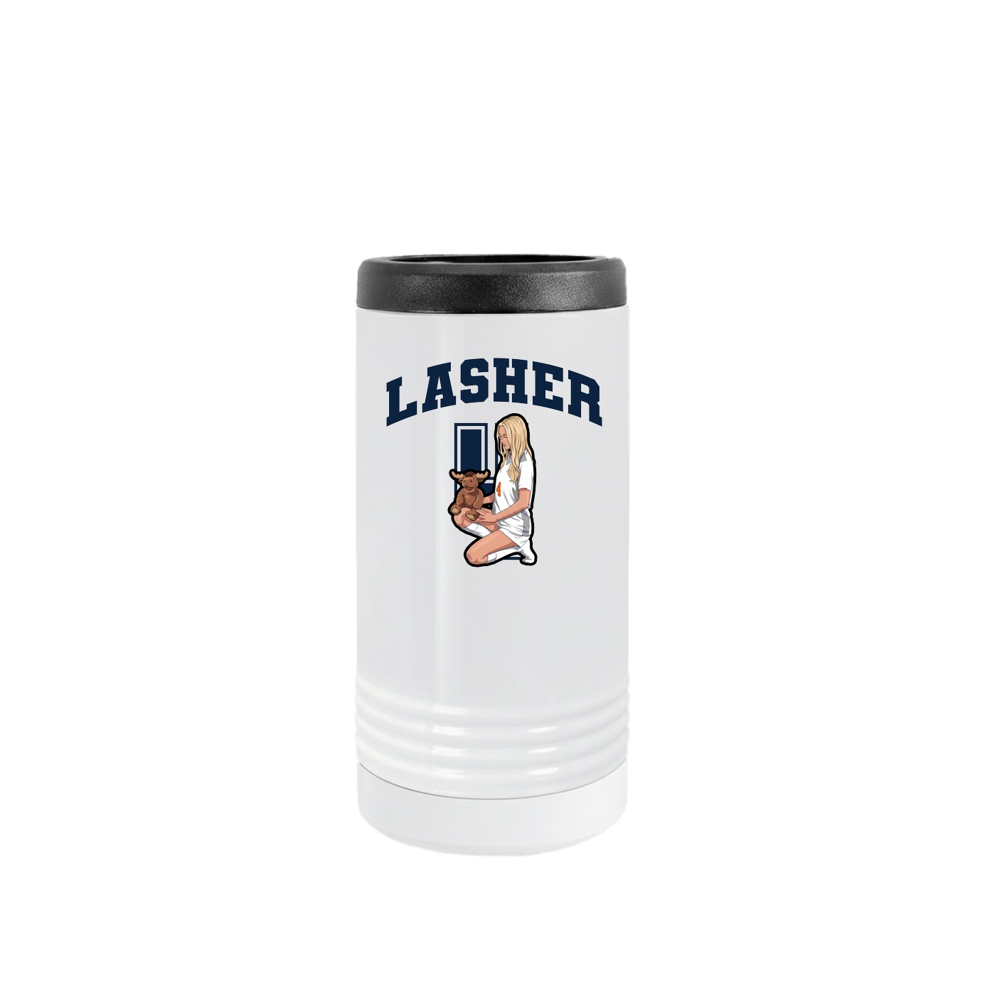 Slim Beverage Holder — Number in White