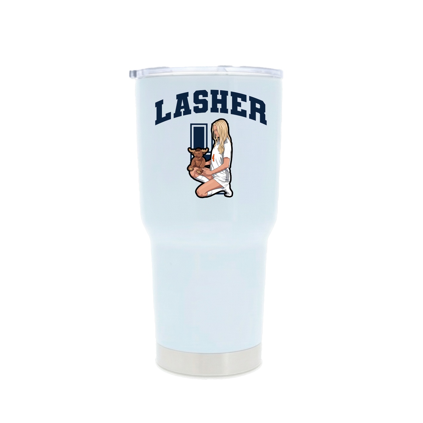 30oz Stainless Steel Tumbler — Number in White