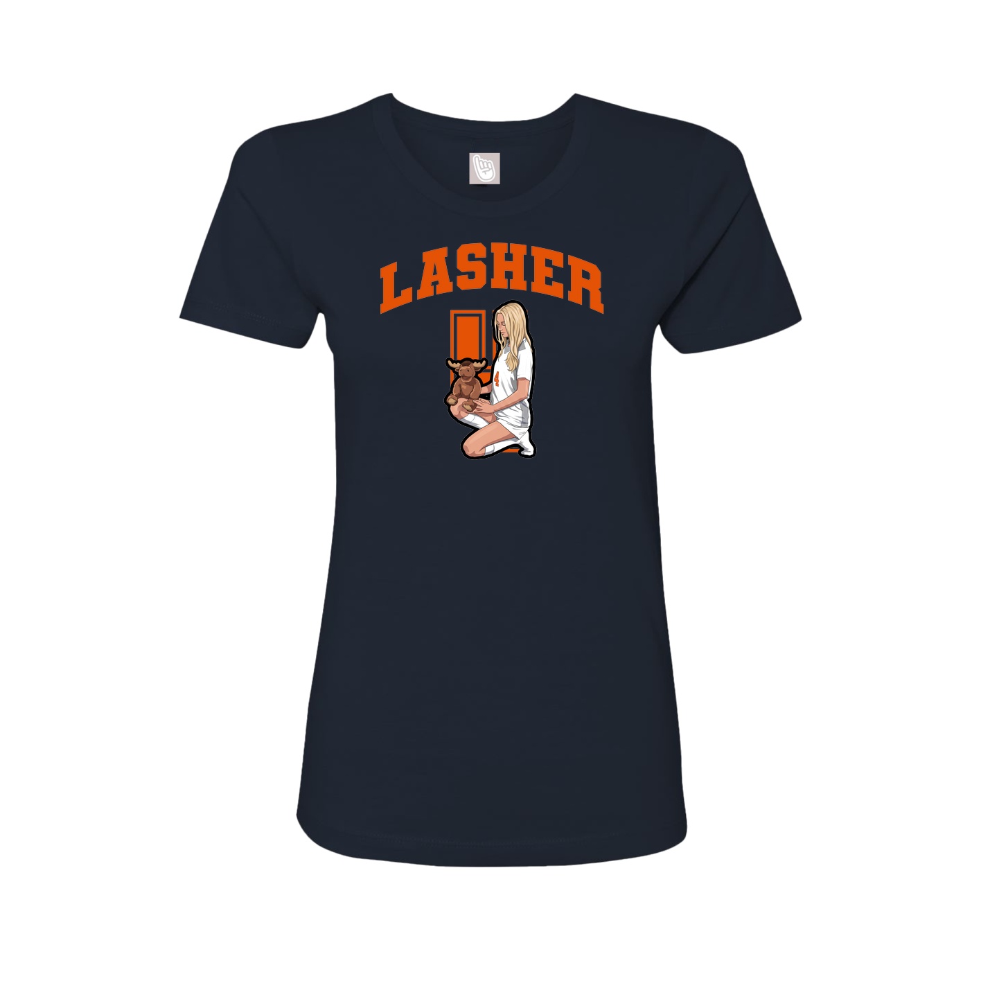 Womens Tee — Number in Navy