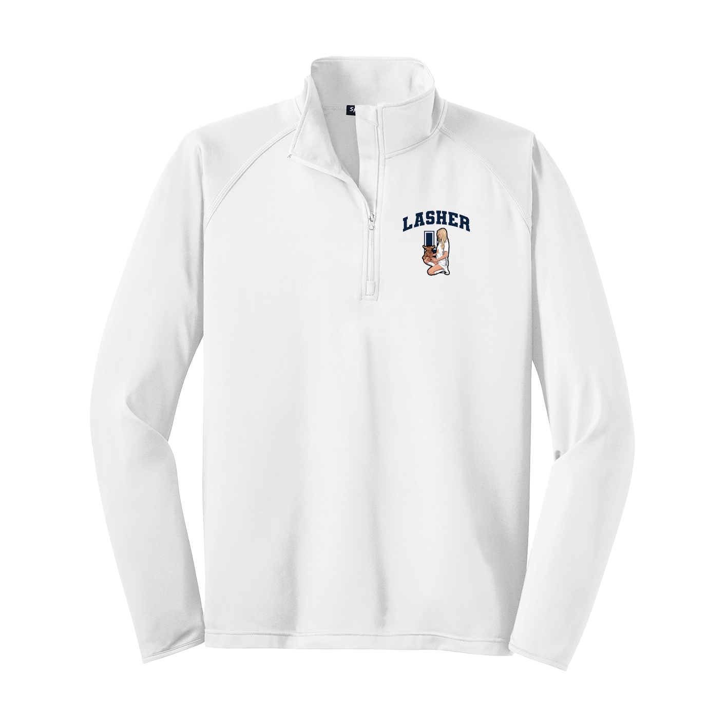 Q-Zip Pullover — Number in White