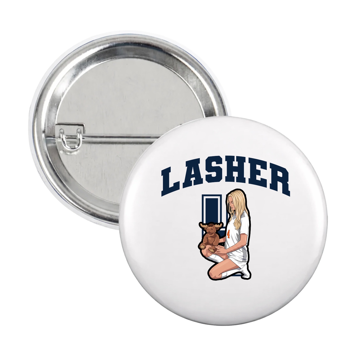 Game Day Button — Number in White