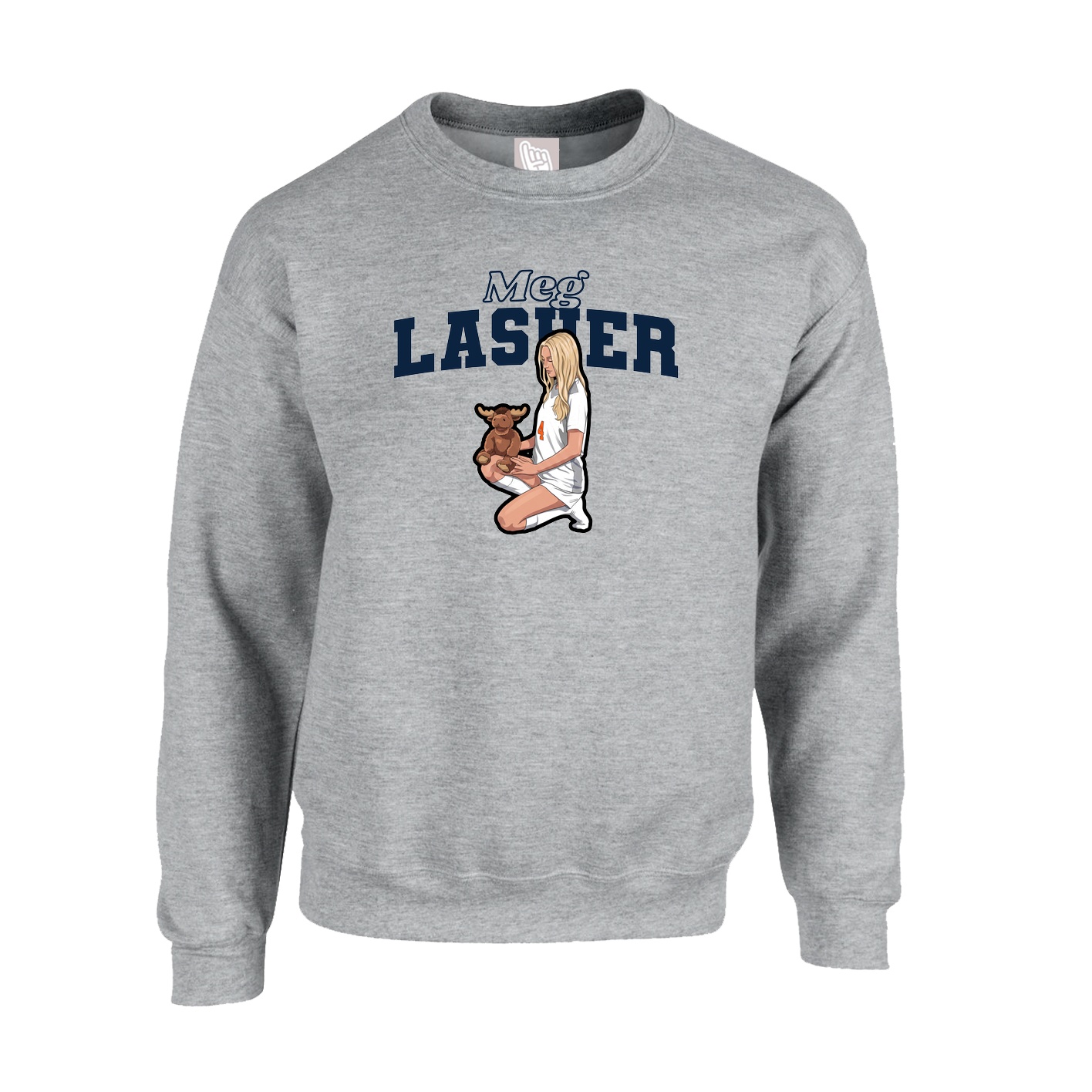 Fleece Crew — Name Arch in Grey