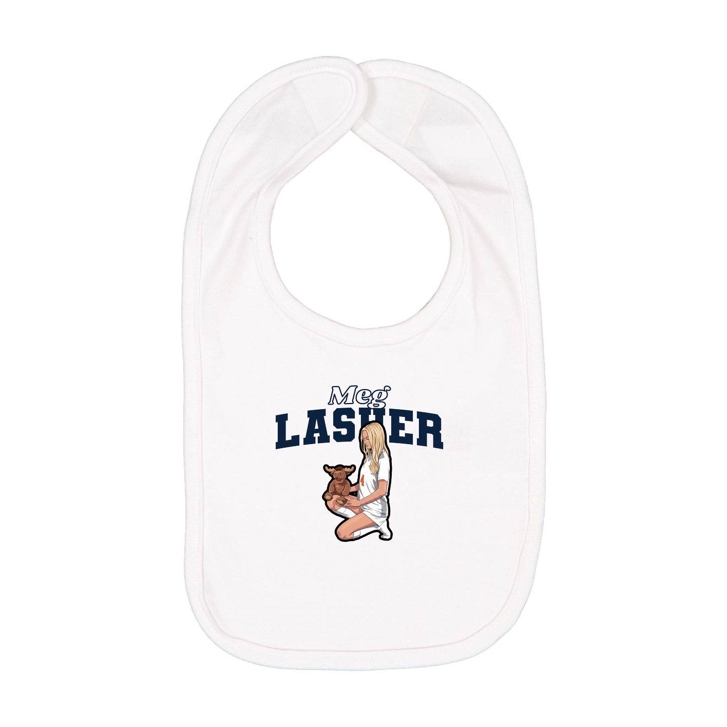 Infant Bib — Name Arch in White