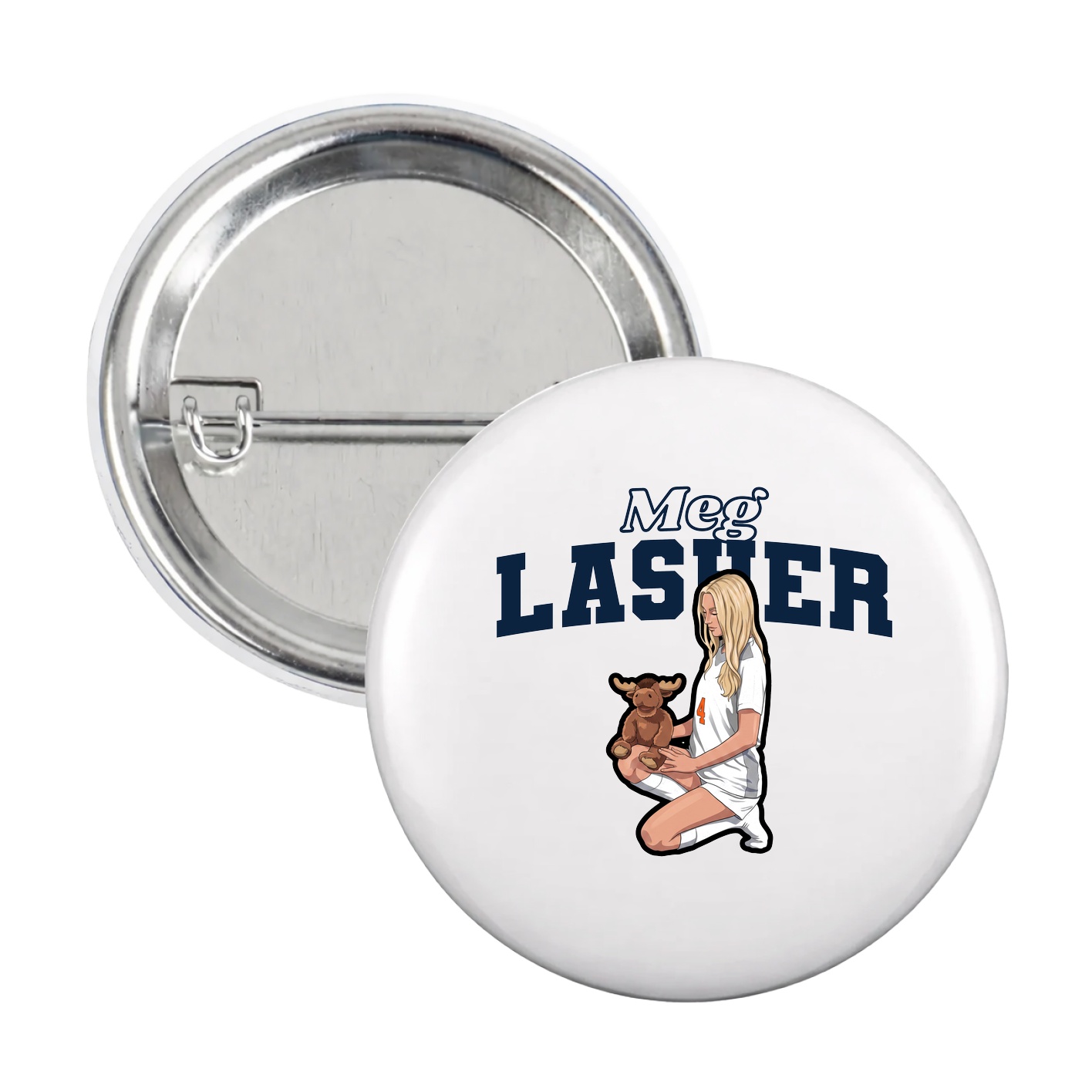 Game Day Button — Name Arch in White