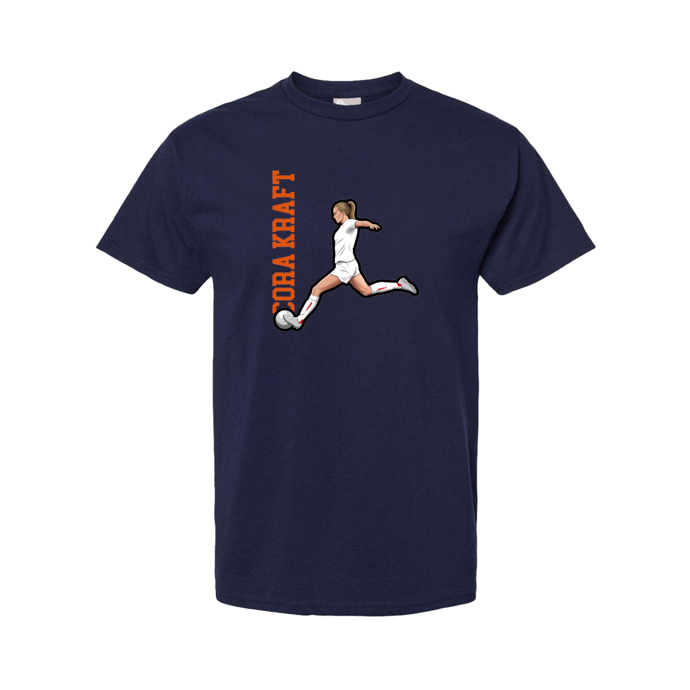 Tee — Name Vertical in Navy