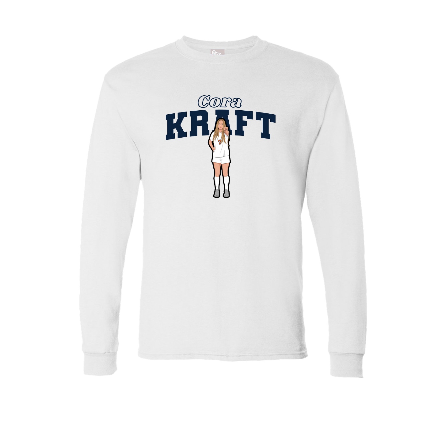 Long Sleeve Tee — Name Arch in White