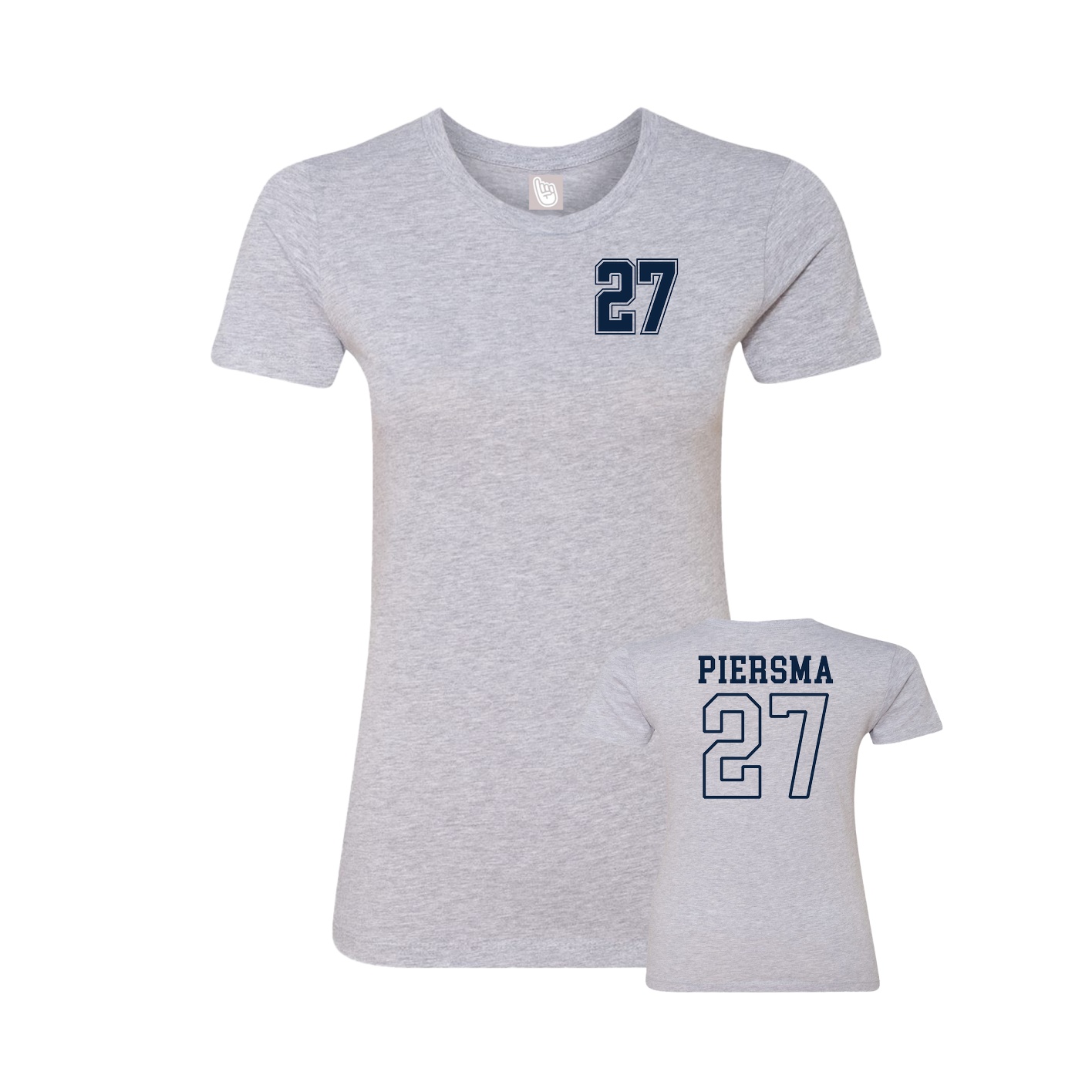 Fitted Women's Tee — Chest Back in Grey