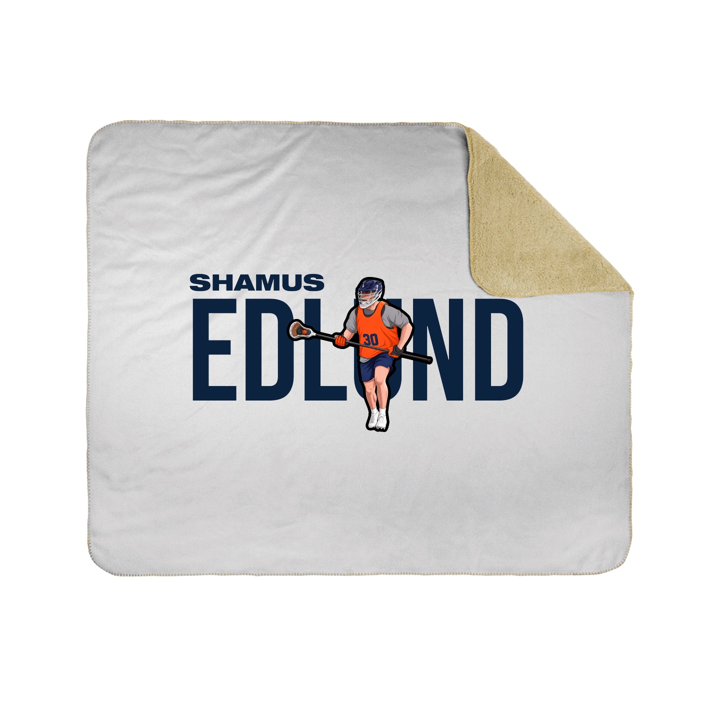 Throw Blanket — Player Name in White