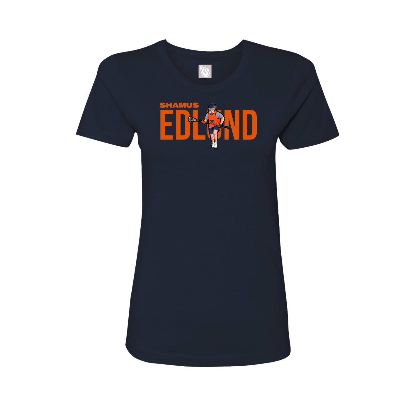 Fitted Women's Tee — Player Name in Navy