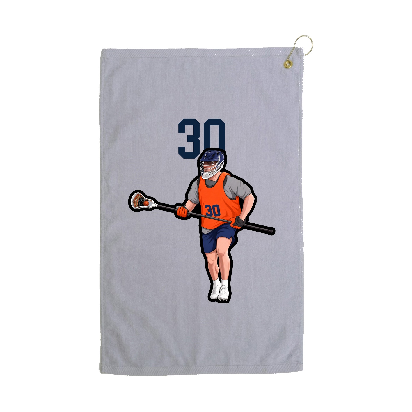 Golf Towel — Number Top in Grey