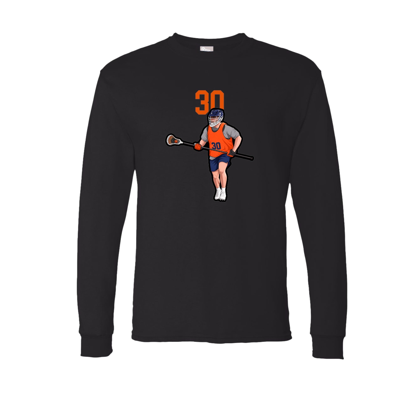 Long Sleeve Tee — Number Top in Black