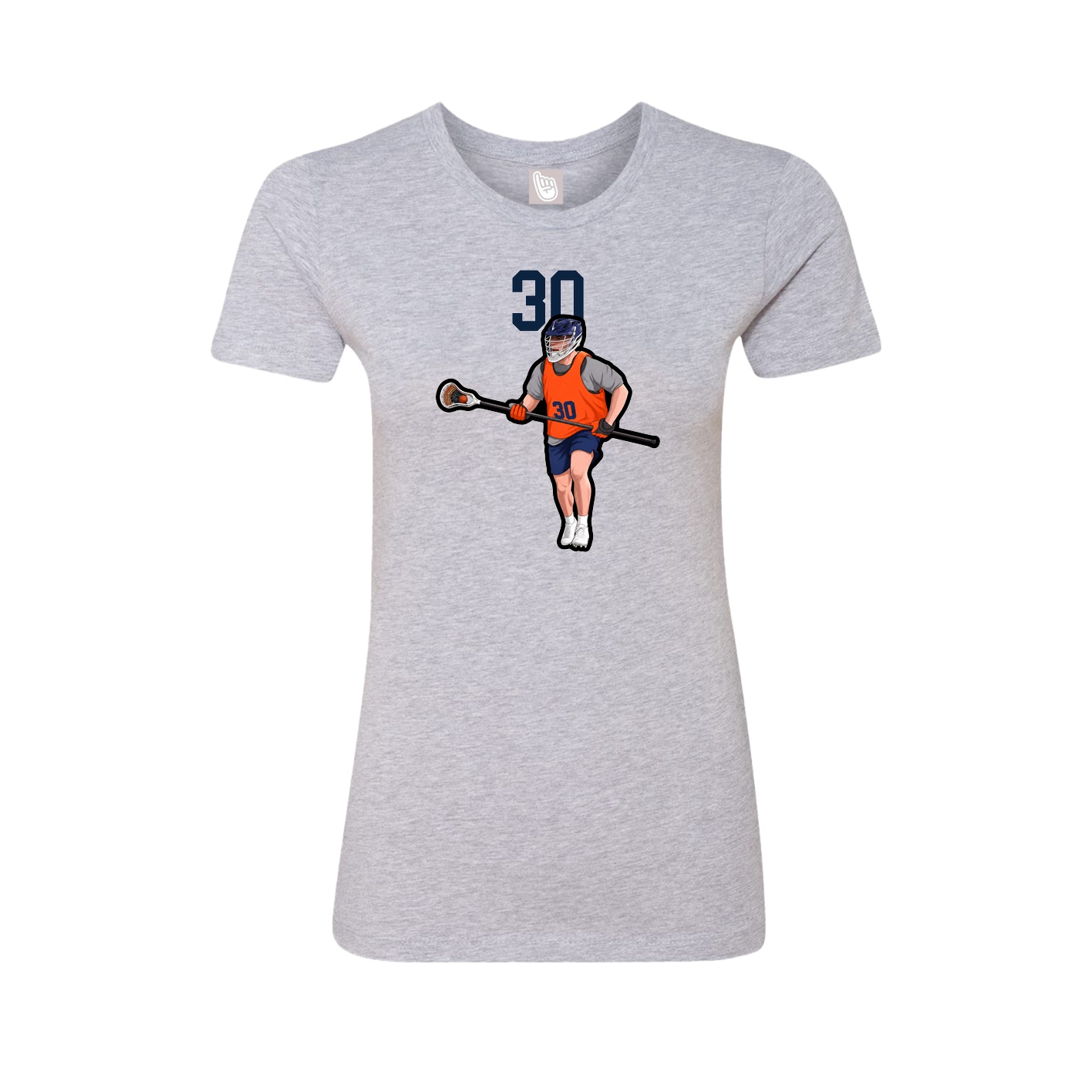 Fitted Women's Tee — Number Top in Grey