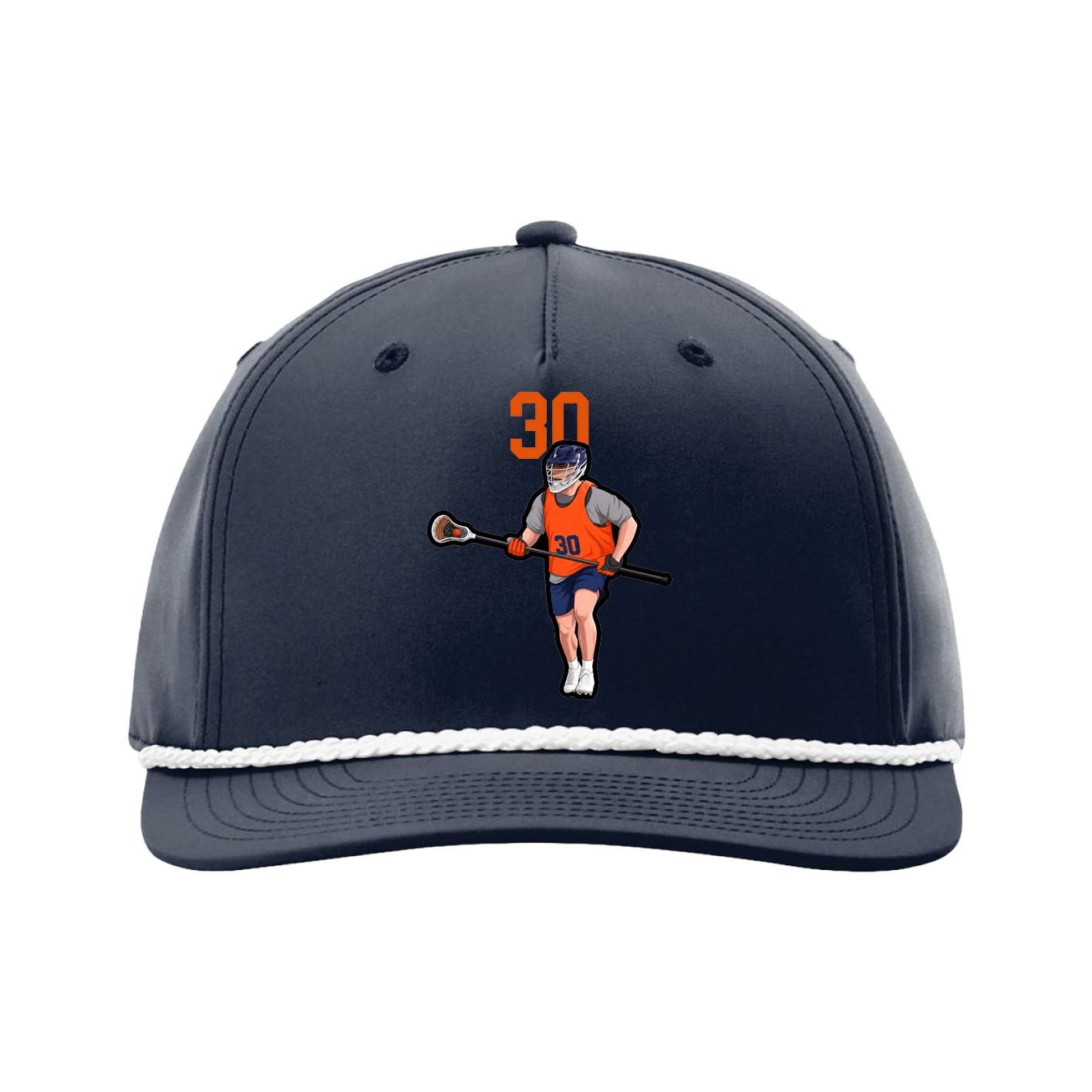 Five-Panel Classic Rope Cap — Number Top in Navy