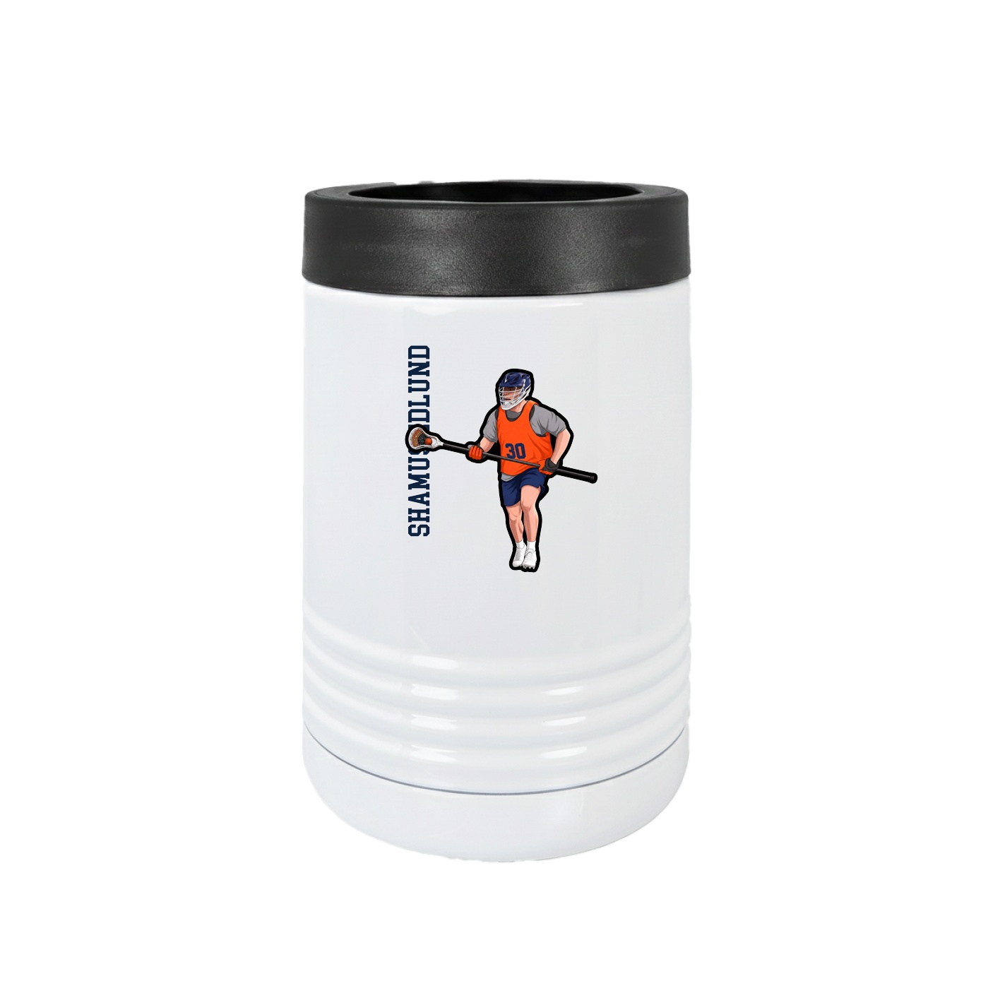 Beverage Holder — Name Vertical in White
