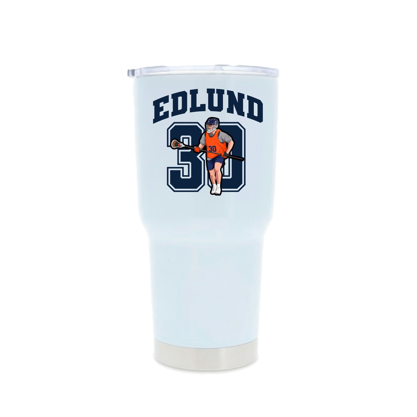30oz Stainless Steel Tumbler — Number in White
