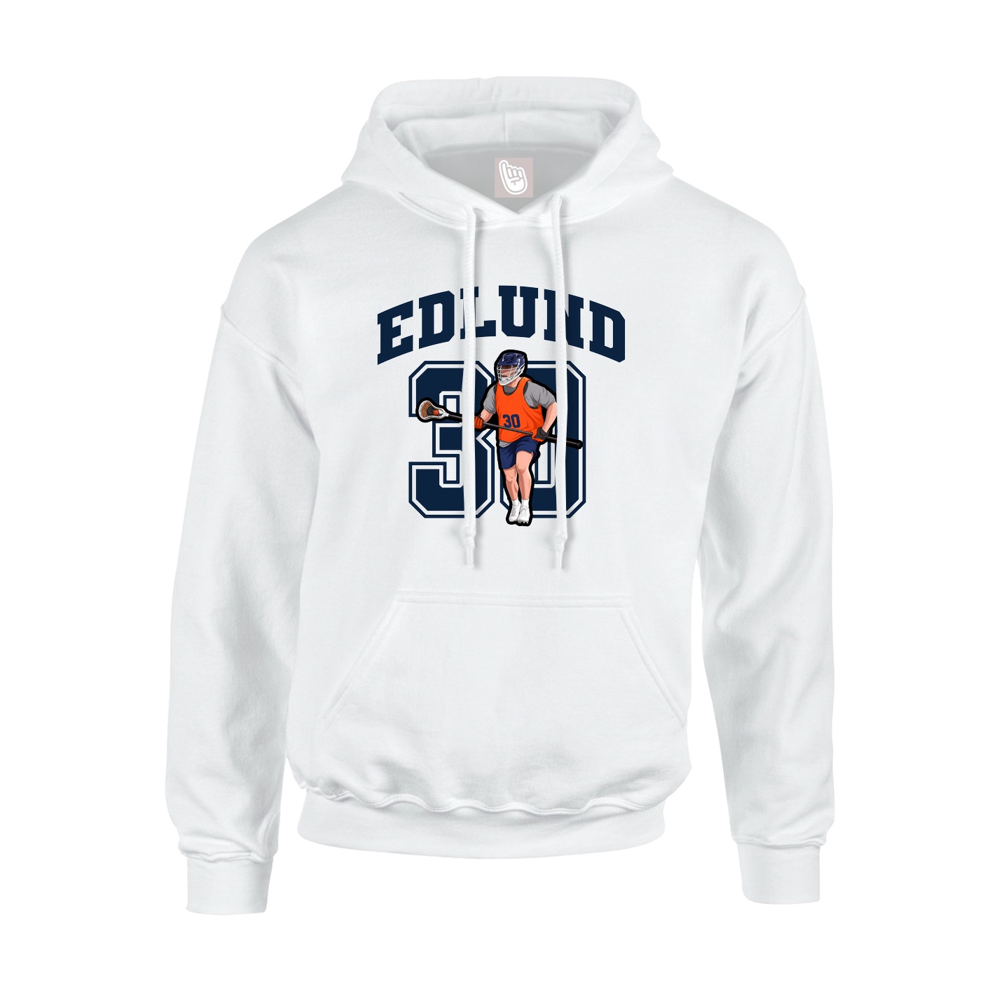 Hoodie — Number in White