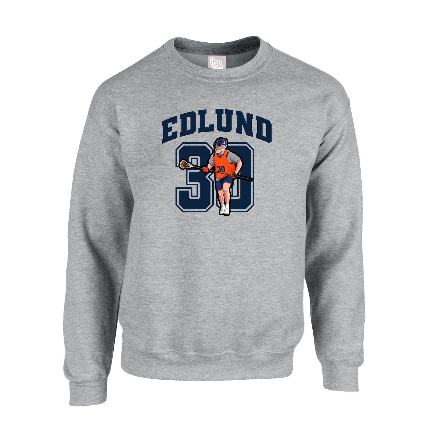 Fleece Crew — Number in Grey