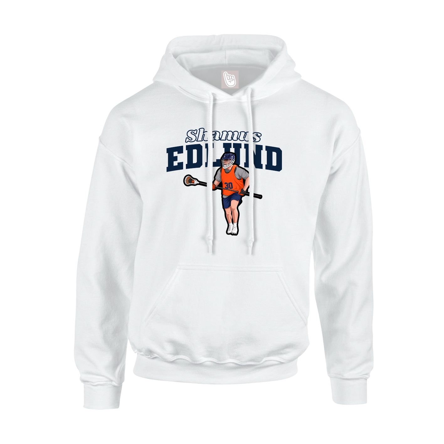 Youth Hoodie — Name Arch in White