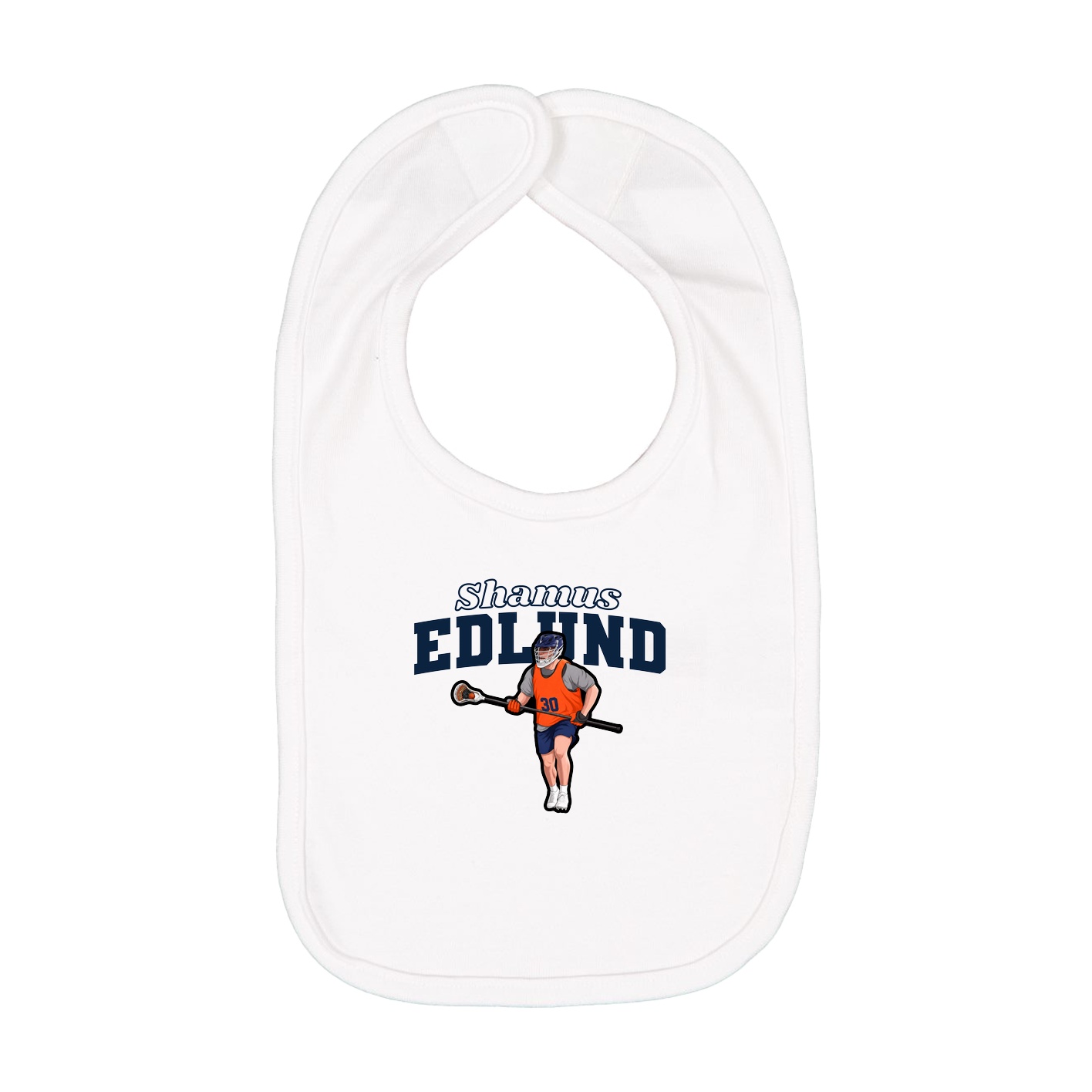 Infant Bib — Name Arch in White