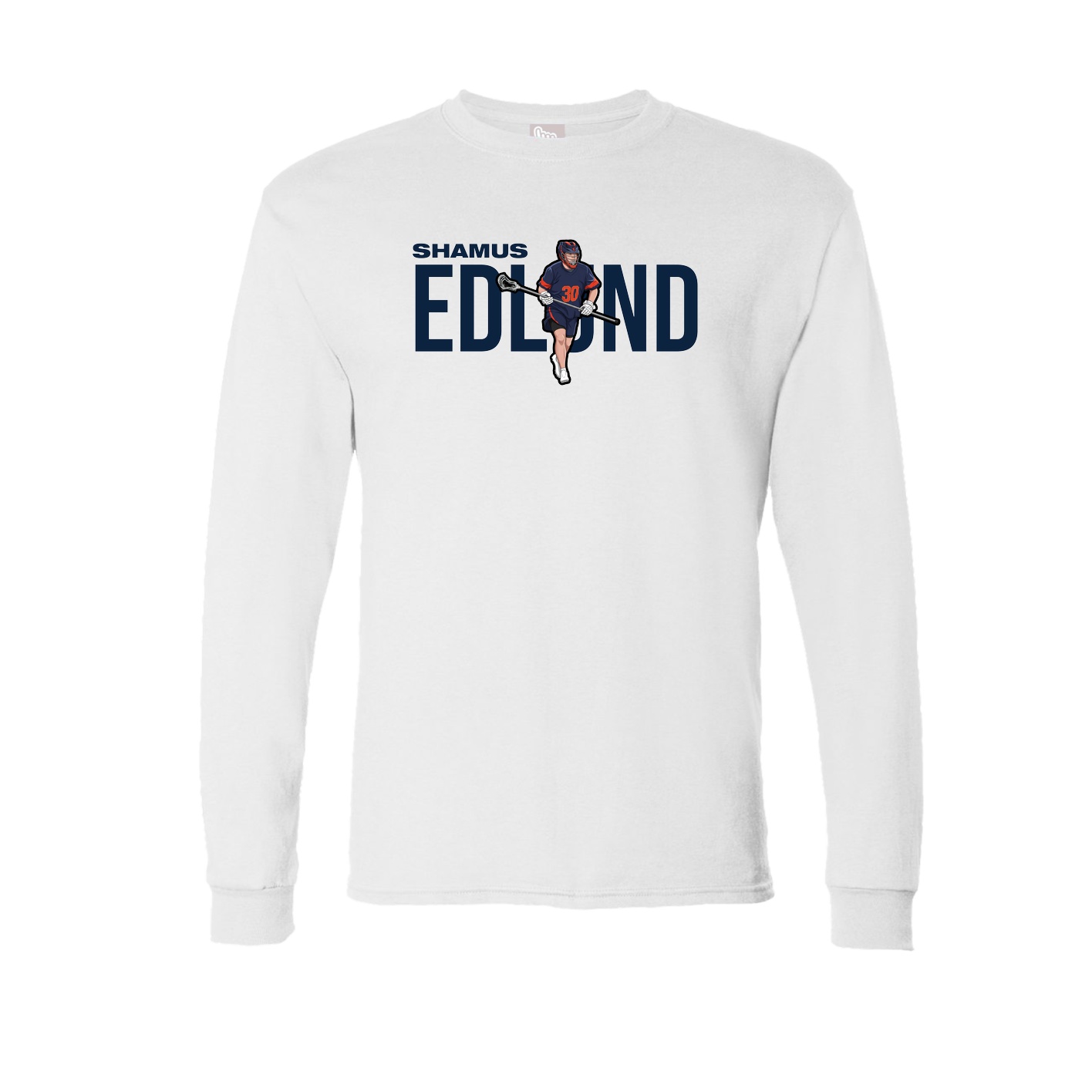 Long Sleeve Tee — Player Name in White
