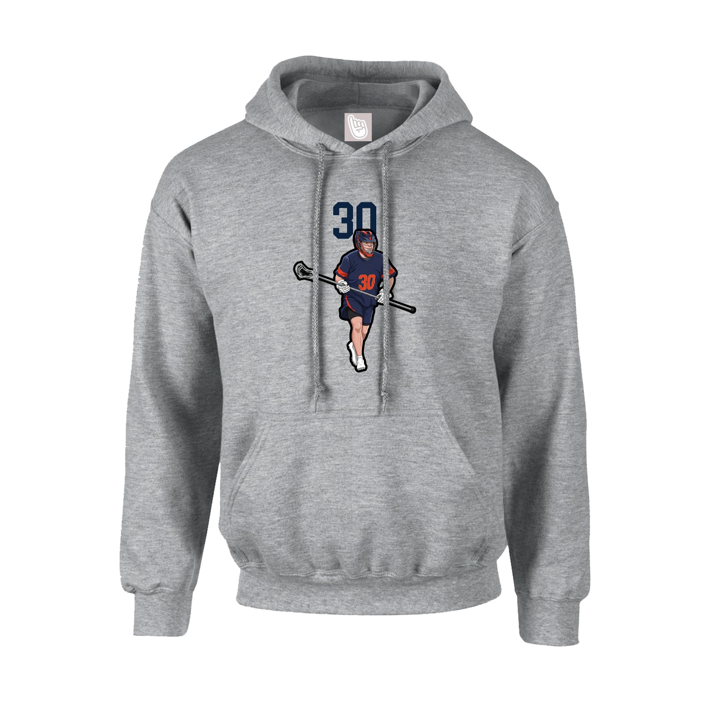 Youth Hoodie — Number Top in Grey