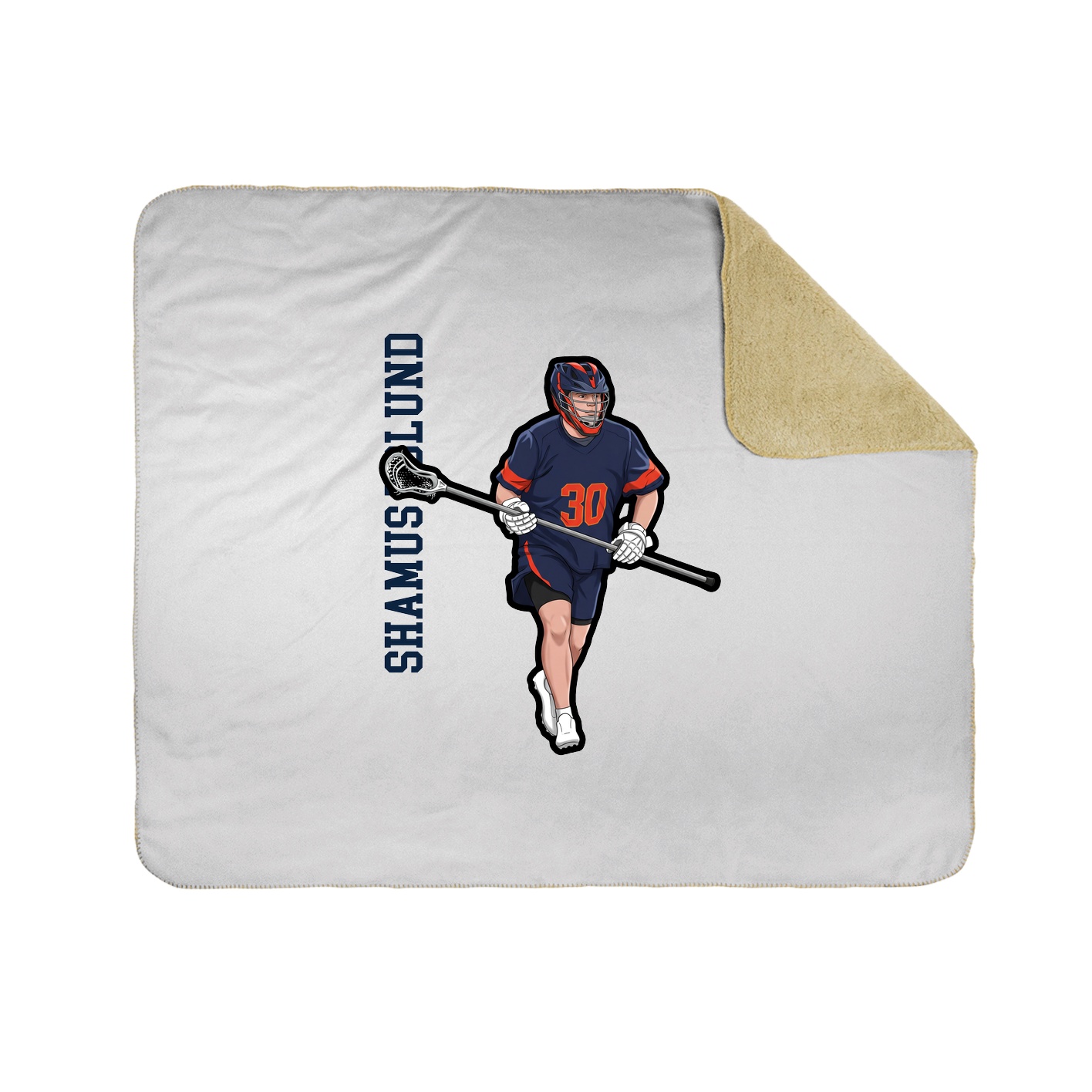 Throw Blanket — Name Vertical in White