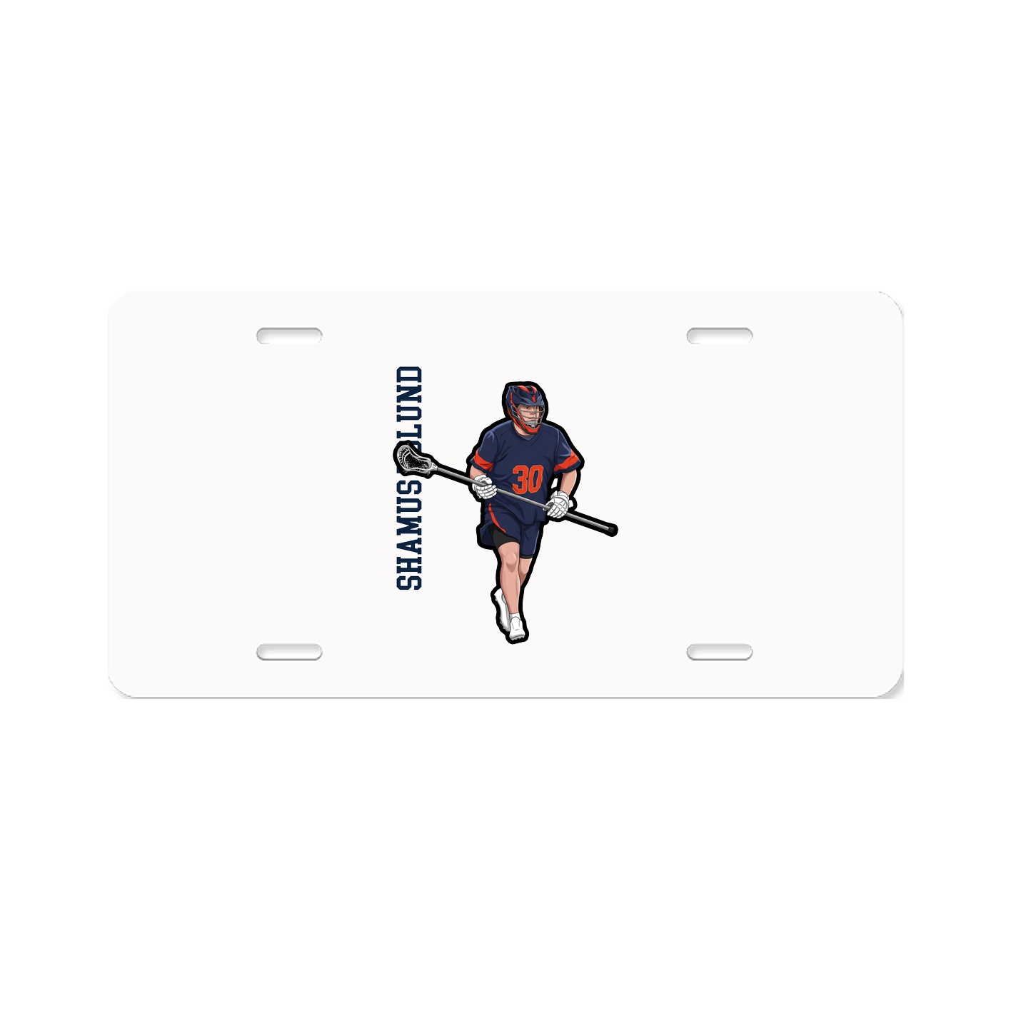 License Plate — Name Vertical in Classic