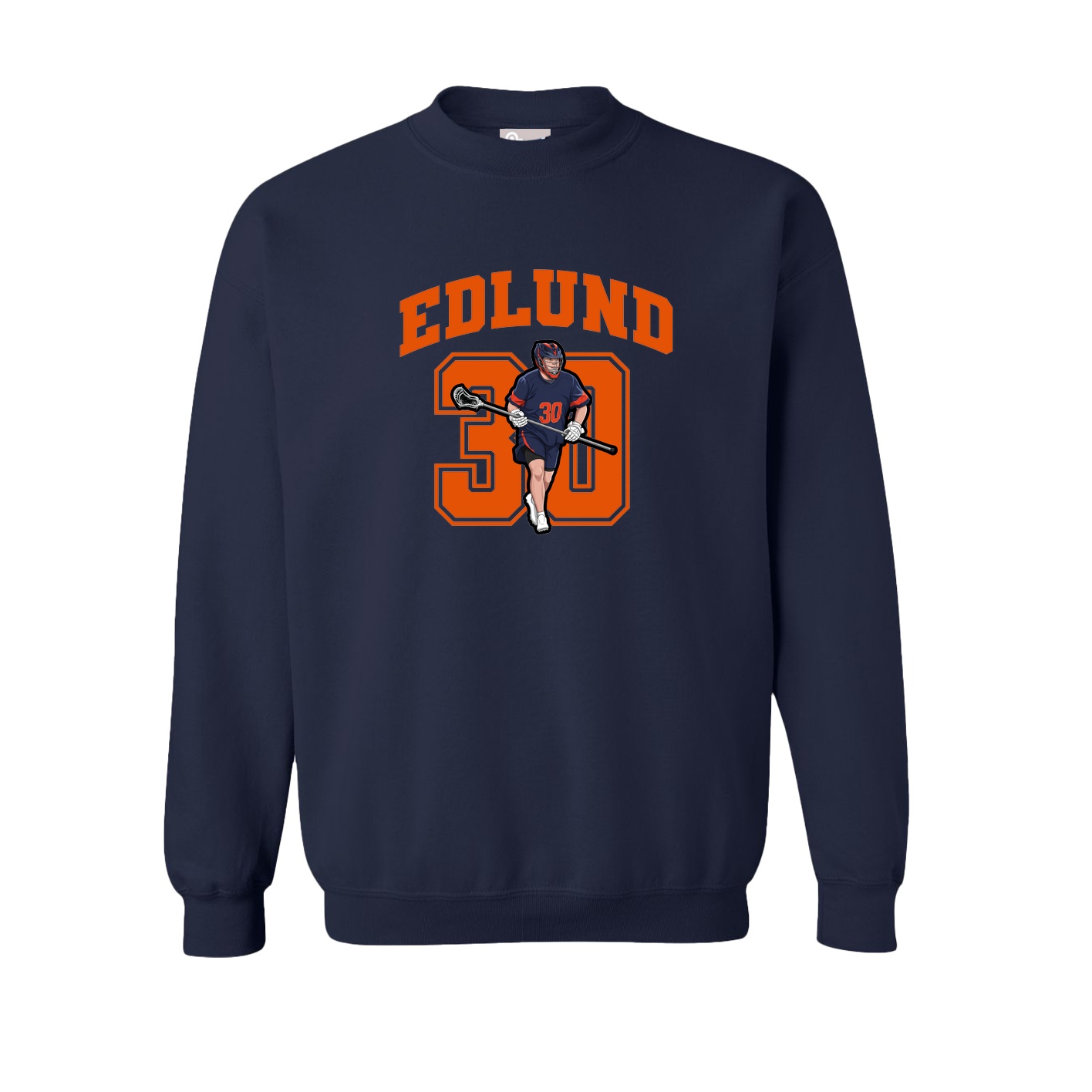 Fleece Crew — Number in Navy