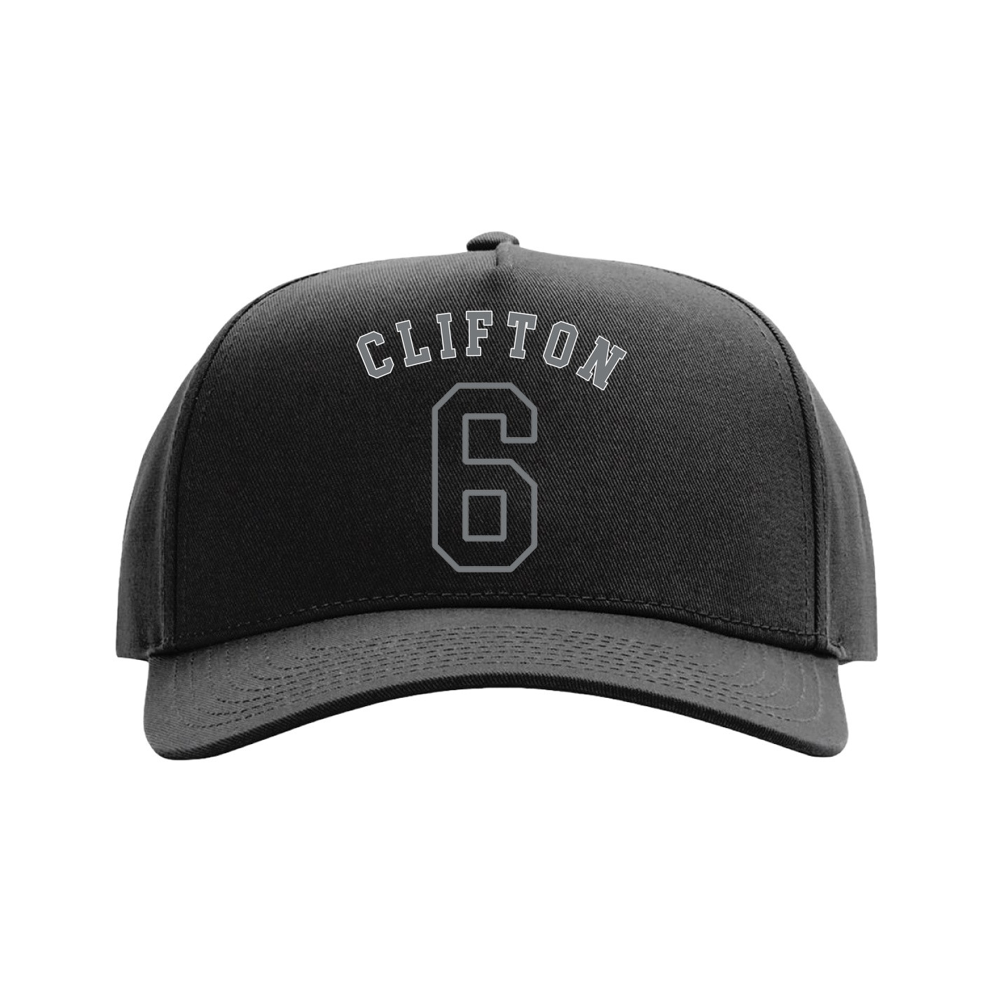 Full Fabric Five-Panel Champ Cap — Shirsey Arch in Black