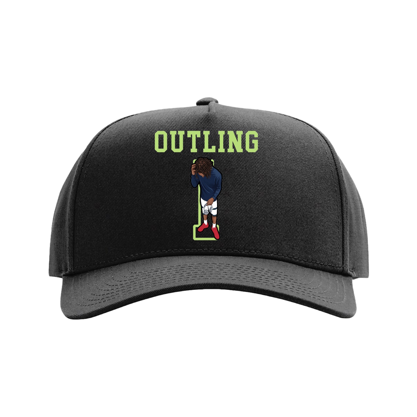 Full Fabric Five-Panel Champ Cap — Shirsey in Black