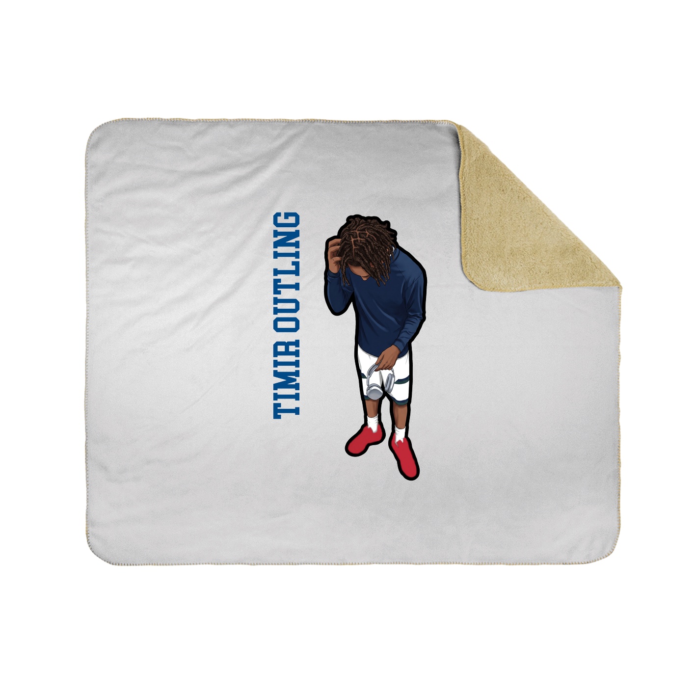 Throw Blanket — Name Vertical in White