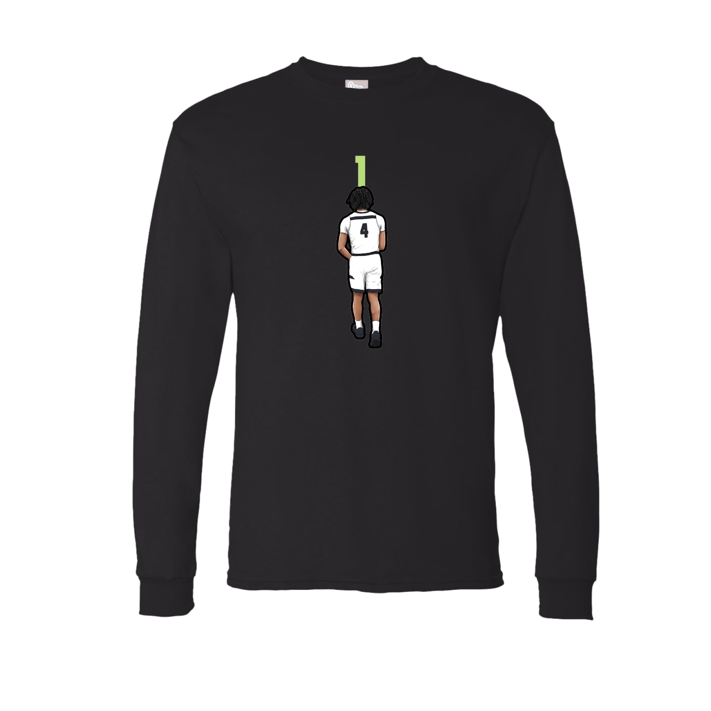 Long Sleeve Tee — Number Top in Black