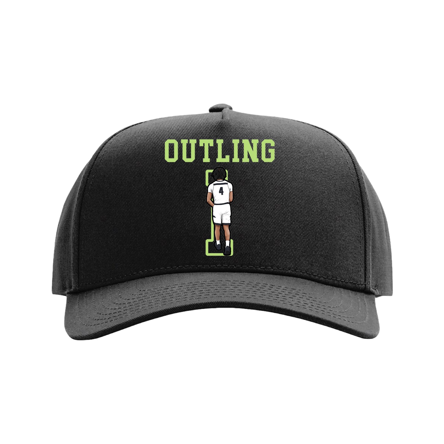 Full Fabric Five-Panel Champ Cap — Shirsey in Black