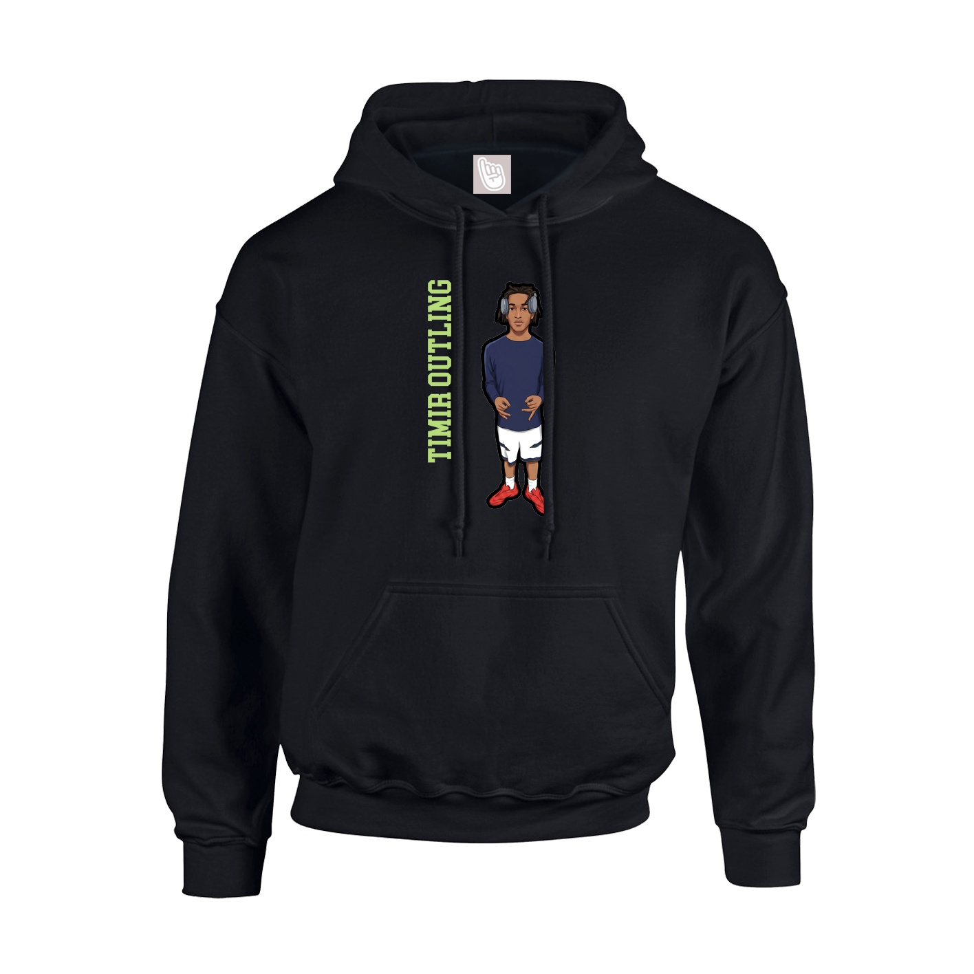 Youth Hoodie — Name Vertical in Black