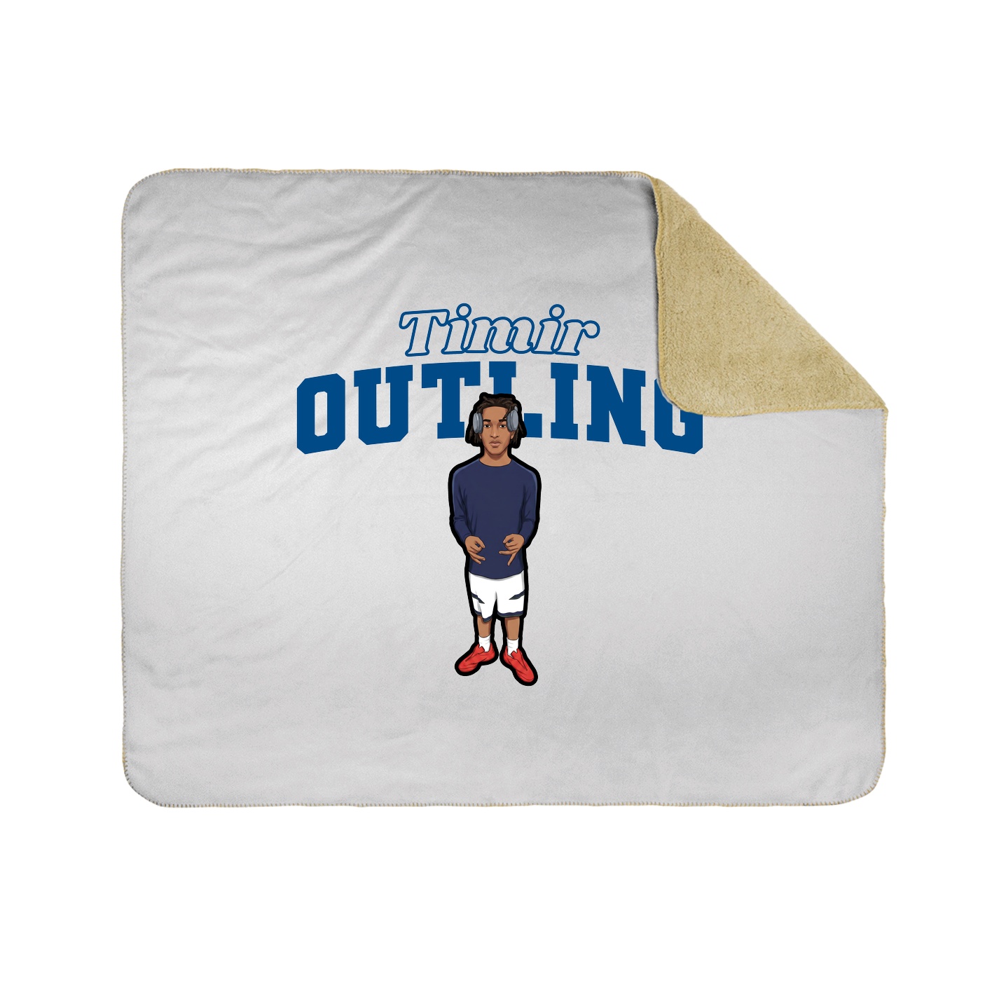 Throw Blanket — Name Arch in White
