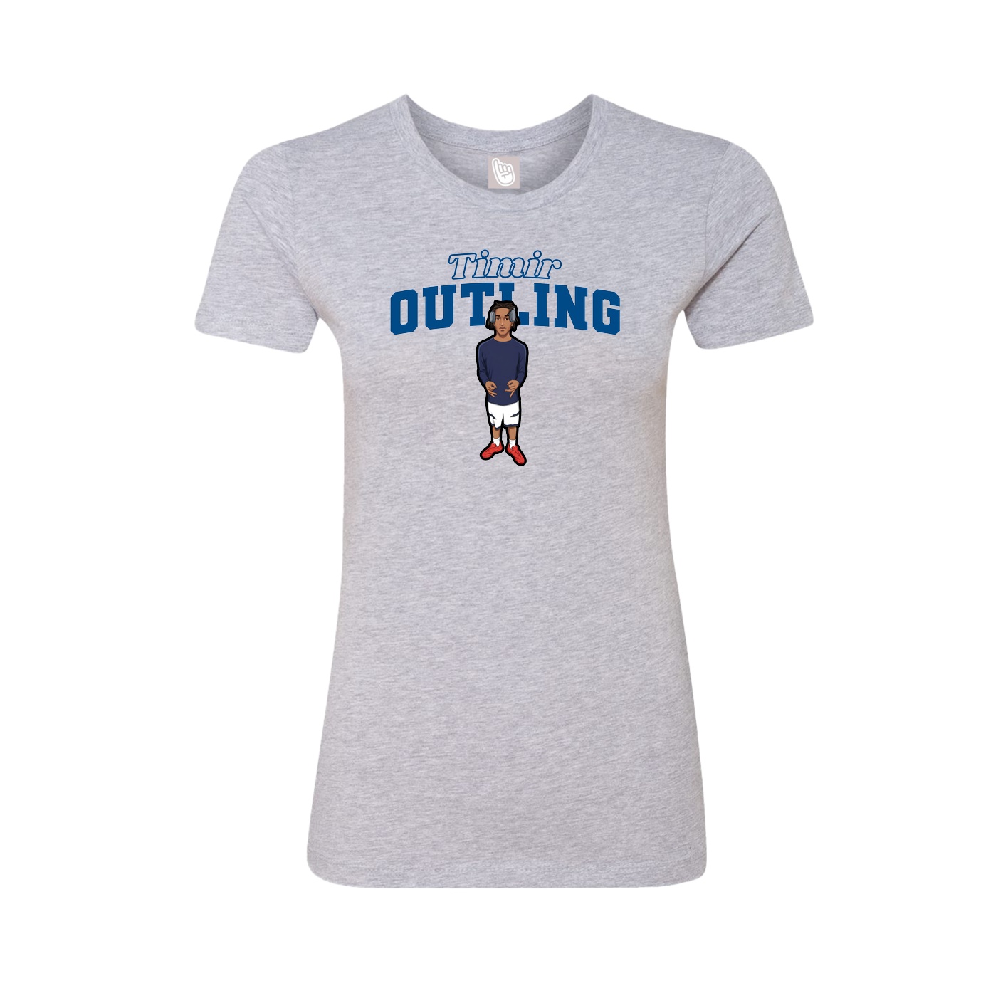 Fitted Women's Tee — Name Arch in Grey