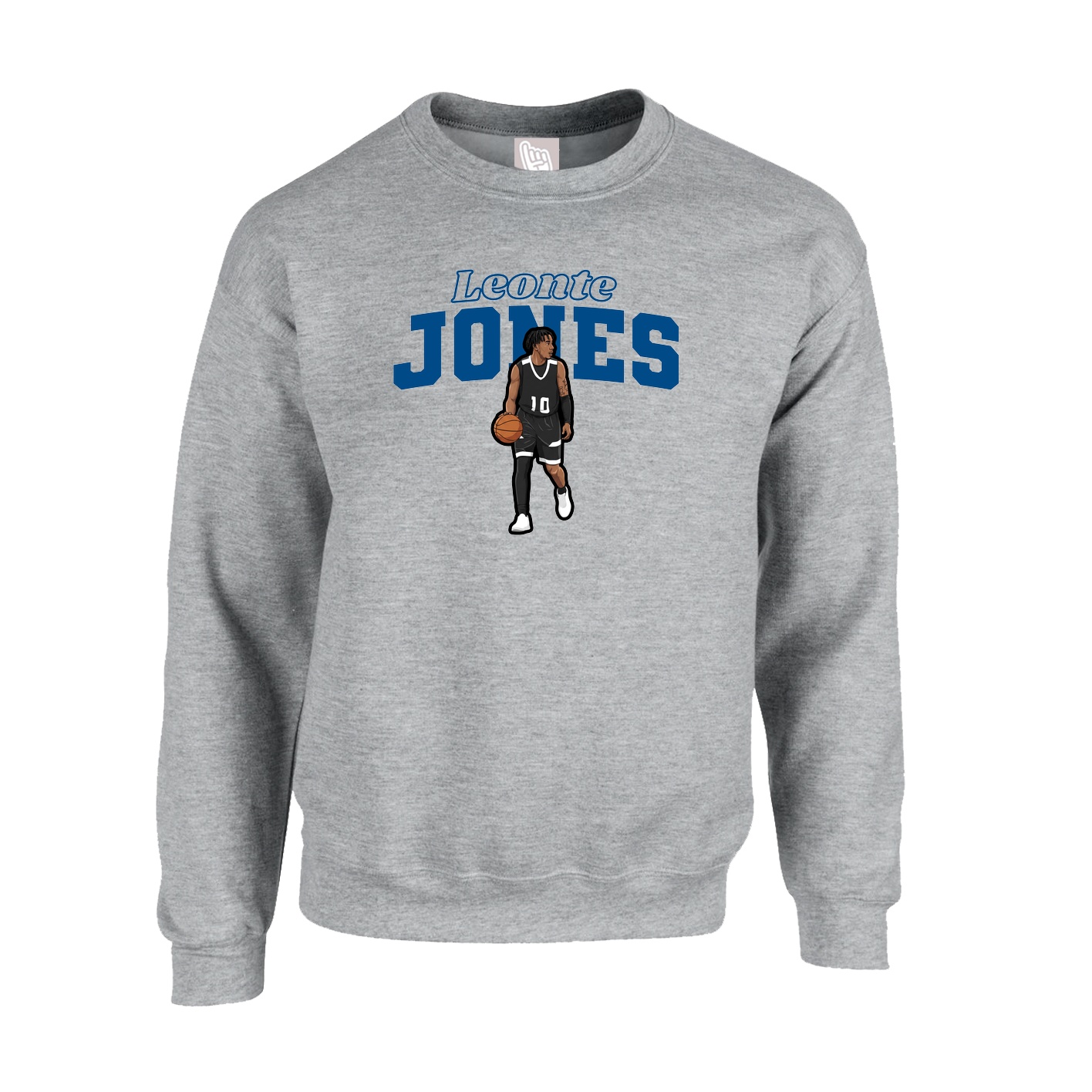 Fleece Crew — Name Arch in Grey