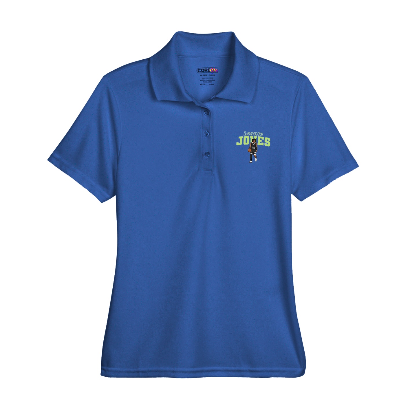 Womens Performance Polo — Name Arch in Royal
