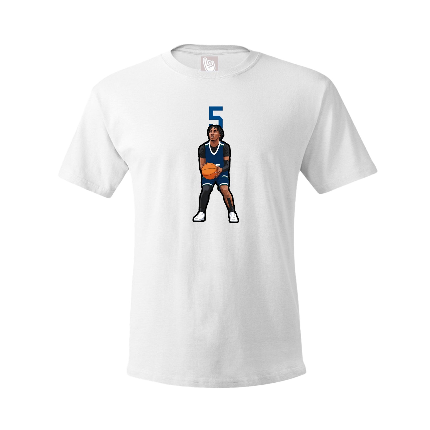 Youth Tee — Number Top in White