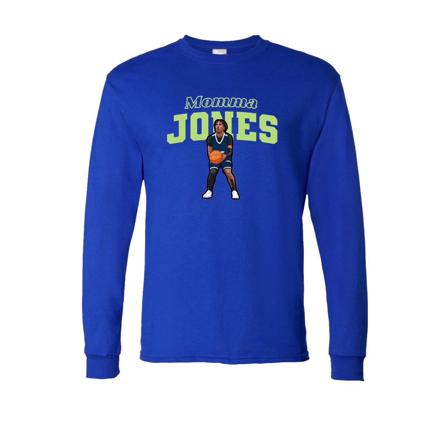 Long Sleeve Tee — Mothers Day Block in Royal
