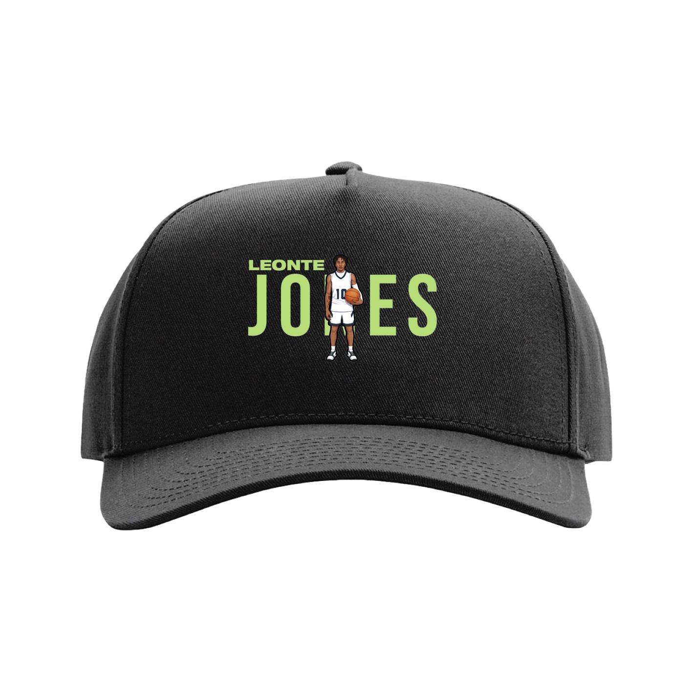 Full Fabric Five-Panel Champ Cap — Player Name in Black