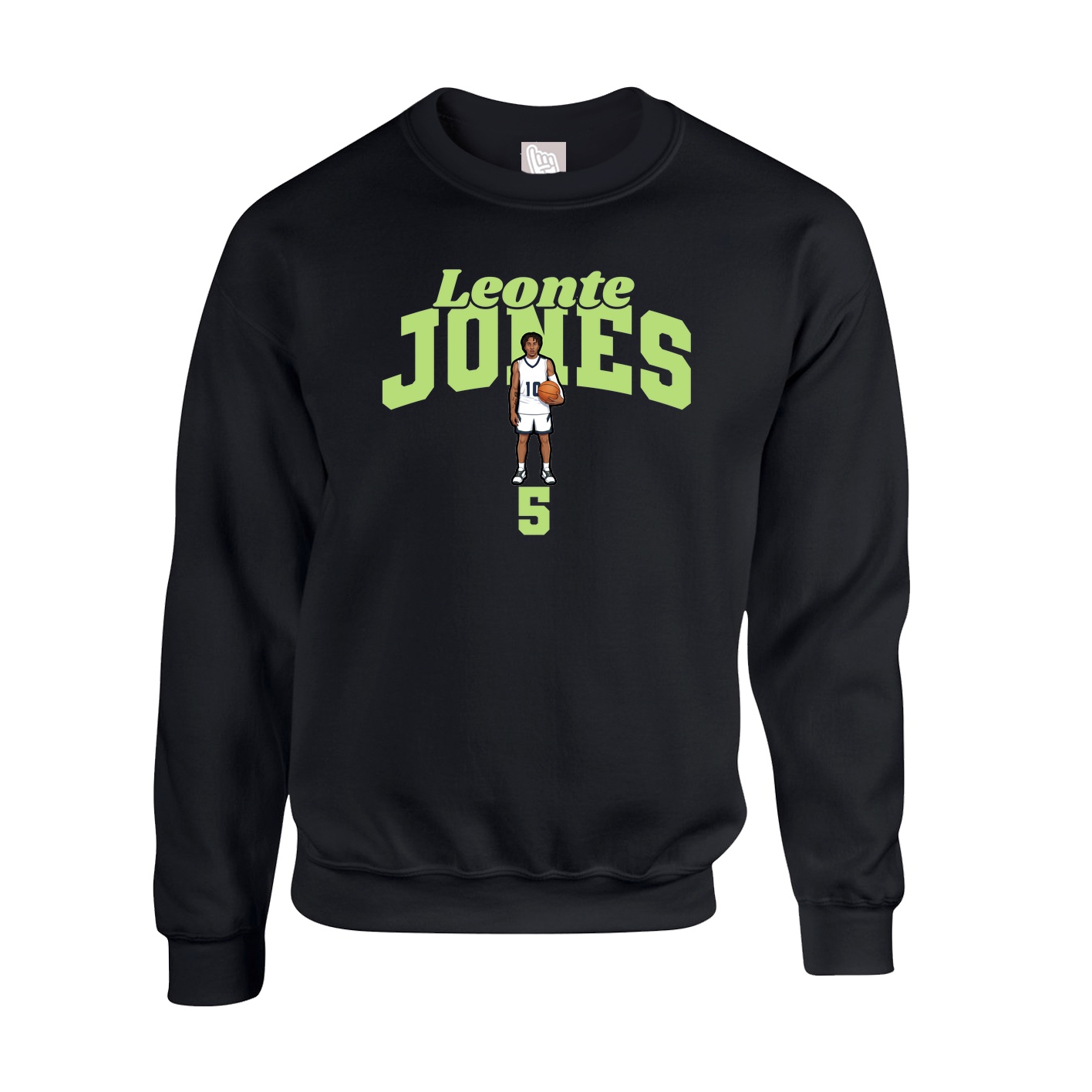 Fleece Crew — Signature Arch in Black